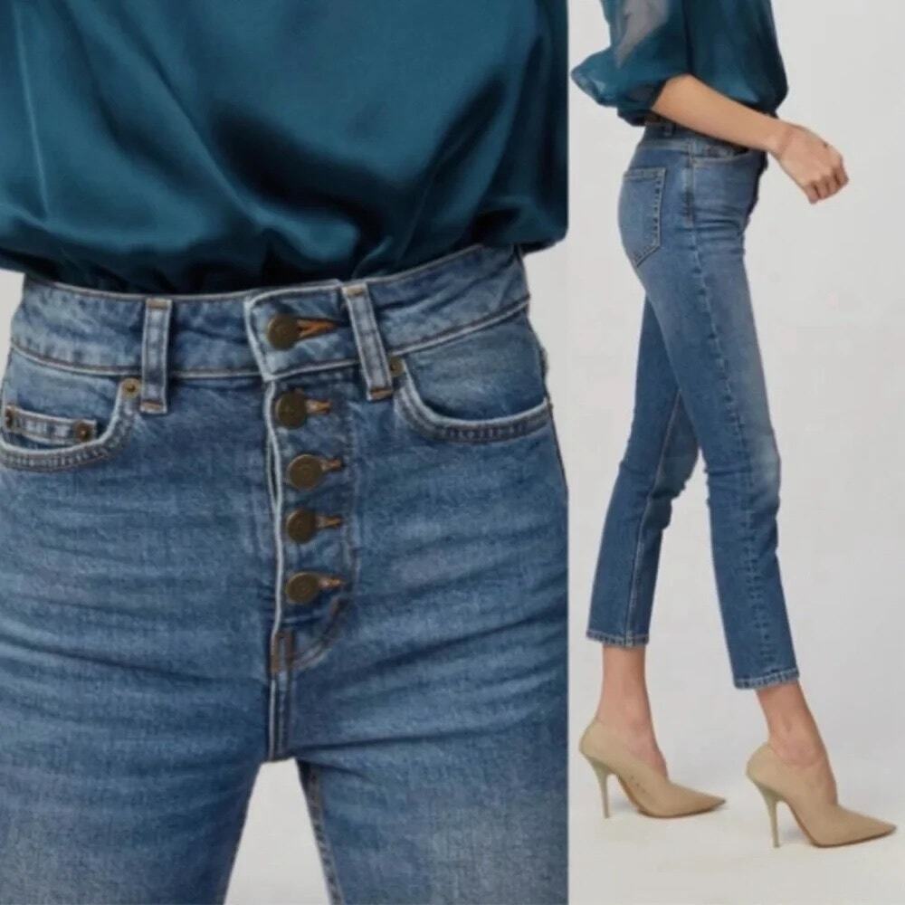 The Kooples High Waist Button Fly Slim Ankle Jeans Size 25 NWT